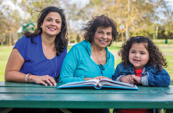 Grandmother with daughter and granddaughter at the park