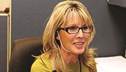 Woman with headset on Woman with headset on