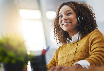 woman working in call center