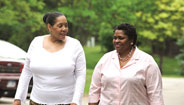 Two Women walking