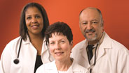 Three doctors smiling Three doctors smiling