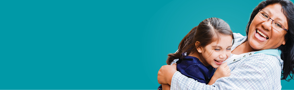 Mother holding child