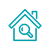 house with magnifying glass over it icon