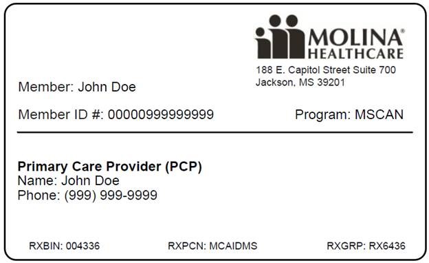 Member ID Card Sample