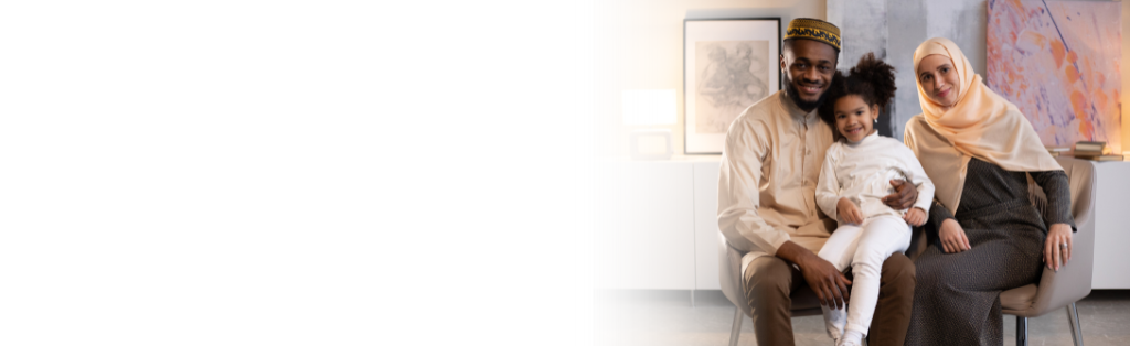 man woman and child smiling